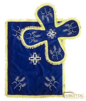 Κάλυμμα Αγίου Δισκοπότηρου Βελούδο Σίτος Μπλε