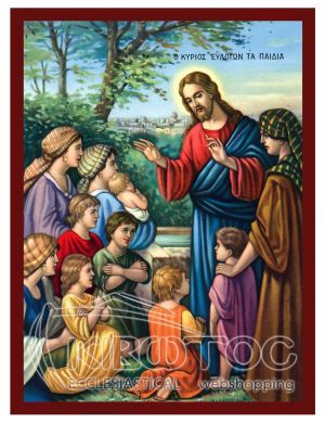 Εικόνα Ιησούς Χριστός ο Κύριος Ευλογών τα Παιδία Βυζαντινή