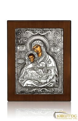 Εικόνα Ασημένια Παναγία Γλυκασμός των Αγγέλων 15x12cm