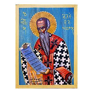 εικόνα άγιος Αλέξανδρος εκκλησιαστικά Ξύλινη Μπλε φόντο 21x15