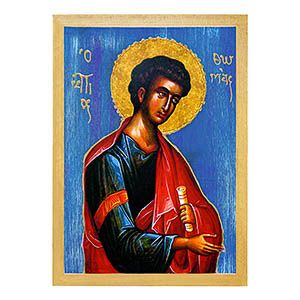 εικόνα άγιος Θωμάς εκκλησιαστικά Ξύλινη Μπλε φόντο 21x15