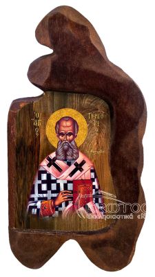 εικόνα βάπτισης άγιος Γρηγόριος εκκλησιαστικά είδη Ξύλινο Εικονάκι Σκαφτό Ακανόνιστο Περίγραμμα 12x7