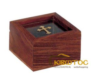 Κουτί Αποθήκευσης ξύλινο Τζάμι-Μπρούτζινος Σταυρός