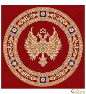 Χαλί Εκκλησιαστικό Κόκκινο Τετράγωνο Δικέφαλος Αετός