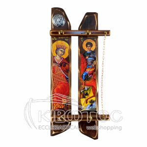 Εικόνα Αγία Αικατερίνη - Άγιος Δημήτριος Διπλή Παράσταση