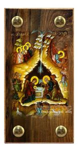 εικόνα βάπτισης Ιησούς Χριστός Γέννηση εκκλησιαστικά είδη Ξύλινο Εικονάκι Στενάρι Πρόκα 11,5x6