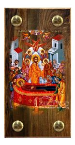 εικόνα βάπτισης Παναγία Κοίμηση Θεοτόκου εκκλησιαστικά είδη Ξύλινο Εικονάκι Στενάρι Πρόκα 11,5x6